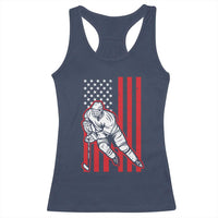 Patriotic American Flag Ice Hockey Player Racerback Tank Top Stars And Stripes Sports Graphic