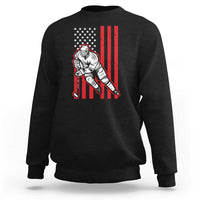 Patriotic American Flag Ice Hockey Player Sweatshirt Stars And Stripes Sports Graphic