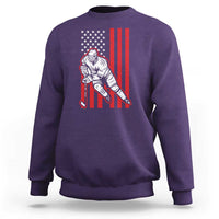 Patriotic American Flag Ice Hockey Player Sweatshirt Stars And Stripes Sports Graphic