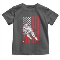 Patriotic American Flag Ice Hockey Player Toddler T Shirt Stars And Stripes Sports Graphic