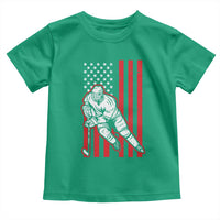 Patriotic American Flag Ice Hockey Player Toddler T Shirt Stars And Stripes Sports Graphic