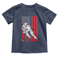 Patriotic American Flag Ice Hockey Player Toddler T Shirt Stars And Stripes Sports Graphic