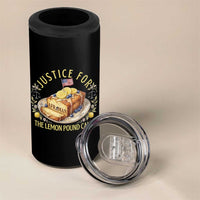 Justice for the Lemon Pound Cake Vintage 4 in 1 Can Cooler Tumbler Funny Viral Meme Dessert Parody Rap Fans