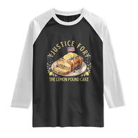 Justice for the Lemon Pound Cake Vintage Raglan Shirt Funny Viral Meme Dessert Parody Rap Fans