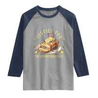 Justice for the Lemon Pound Cake Vintage Raglan Shirt Funny Viral Meme Dessert Parody Rap Fans