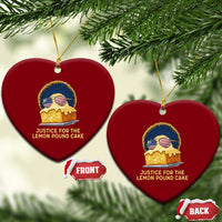 Justice for the Lemon Pound Cake Ceramic Ornament Viral Meme Dessert Parody Retro Hip Hop Vibe