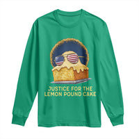 Justice for the Lemon Pound Cake Long Sleeve Shirt Viral Meme Dessert Parody Retro Hip Hop Vibe