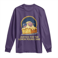 Justice for the Lemon Pound Cake Long Sleeve Shirt Viral Meme Dessert Parody Retro Hip Hop Vibe