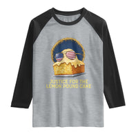 Justice for the Lemon Pound Cake Raglan Shirt Viral Meme Dessert Parody Retro Hip Hop Vibe