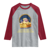 Justice for the Lemon Pound Cake Raglan Shirt Viral Meme Dessert Parody Retro Hip Hop Vibe