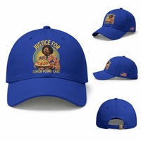 Justice for Lemon Pound Cake Patriotic Meme Baseball Cap Funny Viral Hip Hop Parody for Music Rap Fans