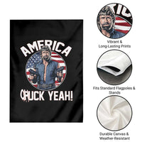 America Chuck Yeah Legendary Action Hero Garden Flag Patriotic USA Flag Tribute 4th of July Freedom Humor