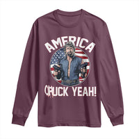America Chuck Yeah Legendary Action Hero Long Sleeve Shirt Patriotic USA Flag Tribute 4th of July Freedom Humor