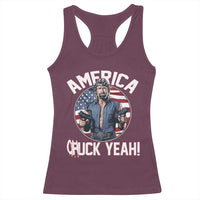 America Chuck Yeah Legendary Action Hero Racerback Tank Top Patriotic USA Flag Tribute 4th of July Freedom Humor