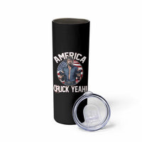 America Chuck Yeah Legendary Action Hero Skinny Tumbler Patriotic USA Flag Tribute 4th of July Freedom Humor