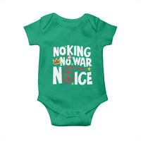 No Kings No Wars No Ice Bold Typography Baby Onesie Peace Symbol Anti War Activist Human Rights