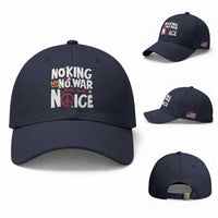 No Kings No Wars No Ice Bold Typography Baseball Cap Peace Symbol Anti War Activist Human Rights