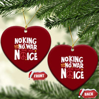 No Kings No Wars No Ice Bold Typography Ceramic Ornament Peace Symbol Anti War Activist Human Rights
