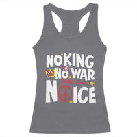 No Kings No Wars No Ice Bold Typography Racerback Tank Top Peace Symbol Anti War Activist Human Rights