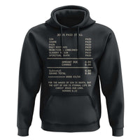 Jesus Paid It All Christian Receipt Hoodie Romans 6:23 Faith Message Sin Debt Inspirational Gift