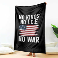 No Wars No Ice No Kings American Flag Throw Blanket Patriotic Protest Anti War Human Rights