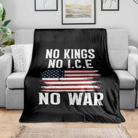 No Wars No Ice No Kings American Flag Throw Blanket Patriotic Protest Anti War Human Rights