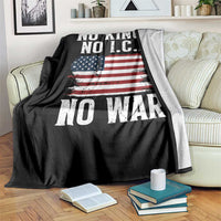 No Wars No Ice No Kings American Flag Throw Blanket Patriotic Protest Anti War Human Rights