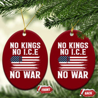 No Wars No Ice No Kings American Flag Ceramic Ornament Patriotic Protest Anti War Human Rights