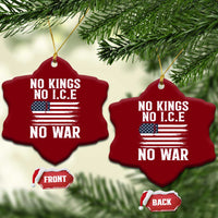 No Wars No Ice No Kings American Flag Ceramic Ornament Patriotic Protest Anti War Human Rights