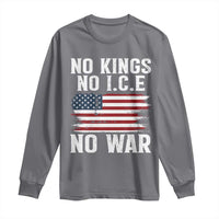 No Wars No Ice No Kings American Flag Long Sleeve Shirt Patriotic Protest Anti War Human Rights