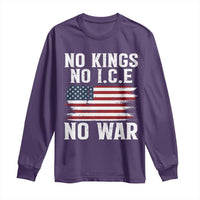 No Wars No Ice No Kings American Flag Long Sleeve Shirt Patriotic Protest Anti War Human Rights