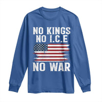 No Wars No Ice No Kings American Flag Long Sleeve Shirt Patriotic Protest Anti War Human Rights