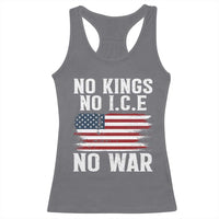No Wars No Ice No Kings American Flag Racerback Tank Top Patriotic Protest Anti War Human Rights