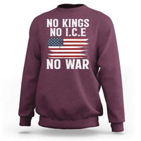 No Wars No Ice No Kings American Flag Sweatshirt Patriotic Protest Anti War Human Rights