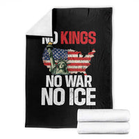 No Kings No Wars No Ice Statue of Liberty Throw Blanket American Flag Patriotic Protest Freedom Democracy