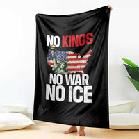 No Kings No Wars No Ice Statue of Liberty Throw Blanket American Flag Patriotic Protest Freedom Democracy