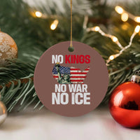 No Kings No Wars No Ice Statue of Liberty Ceramic Ornament American Flag Patriotic Protest Freedom Democracy