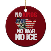 No Kings No Wars No Ice Statue of Liberty Ceramic Ornament American Flag Patriotic Protest Freedom Democracy