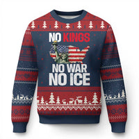 No Kings No Wars No Ice Statue of Liberty Ugly Christmas Sweater American Flag Patriotic Protest Freedom Democracy