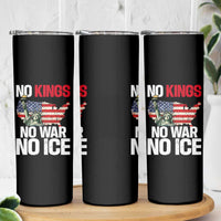 No Kings No Wars No Ice Statue of Liberty Skinny Tumbler American Flag Patriotic Protest Freedom Democracy