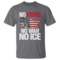 No Kings No Wars No Ice Statue of Liberty T Shirt American Flag Patriotic Protest Freedom Democracy