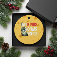 No Kings No Wars No Ice Statue of Liberty Ceramic Ornament American Flag Patriotic Protest Human Rights