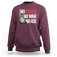 No Kings No Wars No Ice Statue of Liberty Sweatshirt American Flag Patriotic Protest Human Rights