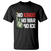 No Kings No Wars No Ice Statue of Liberty T Shirt American Flag Patriotic Protest Human Rights
