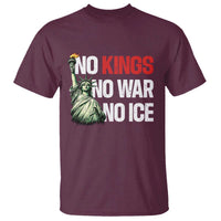 No Kings No Wars No Ice Statue of Liberty T Shirt American Flag Patriotic Protest Human Rights