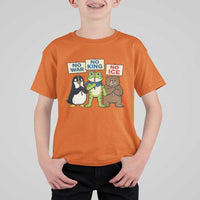 No Wars No Ice No Kings Animal Protest T Shirt For Kid Frog Penguin Bear Resist Human Rights Activist