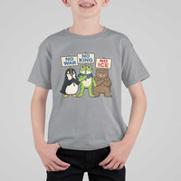 No Wars No Ice No Kings Animal Protest T Shirt For Kid Frog Penguin Bear Resist Human Rights Activist