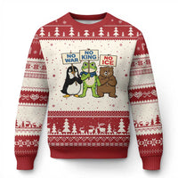No Wars No Ice No Kings Animal Protest Ugly Christmas Sweater Frog Penguin Bear Resist Human Rights Activist