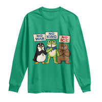 No Wars No Ice No Kings Animal Protest Long Sleeve Shirt Frog Penguin Bear Resist Human Rights Activist