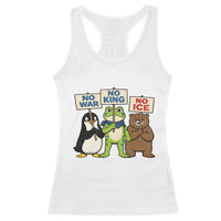 No Wars No Ice No Kings Animal Protest Racerback Tank Top Frog Penguin Bear Resist Human Rights Activist